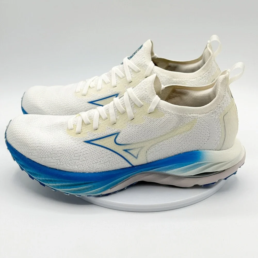 Mizuno Wave Neo Wind Running Shoes Womens 9.5 White Blue J1GD227821 Sneakers - Picture 6 of 12